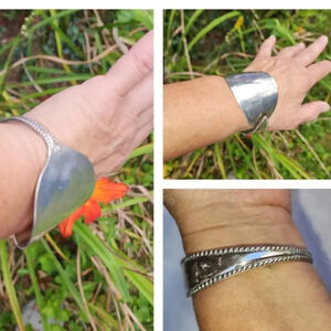 Handmade 80s Silver spoon‎ Artisan bracelet